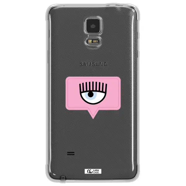 A Pink Chat Bubble With Eye And Eyelashes Samsung Note 4 Clear Tpu Case