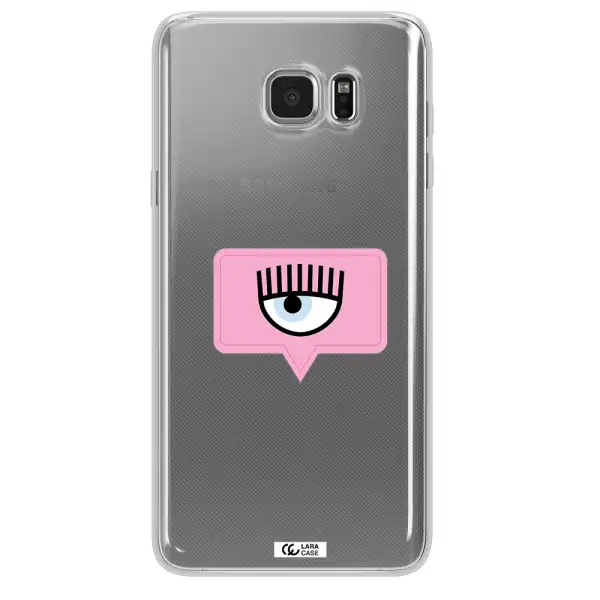 A Pink Chat Bubble With Eye And Eyelashes Samsung Note 5 Clear Tpu Case