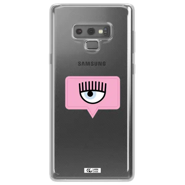 A Pink Chat Bubble With Eye And Eyelashes Samsung Note 9 Clear Tpu Case