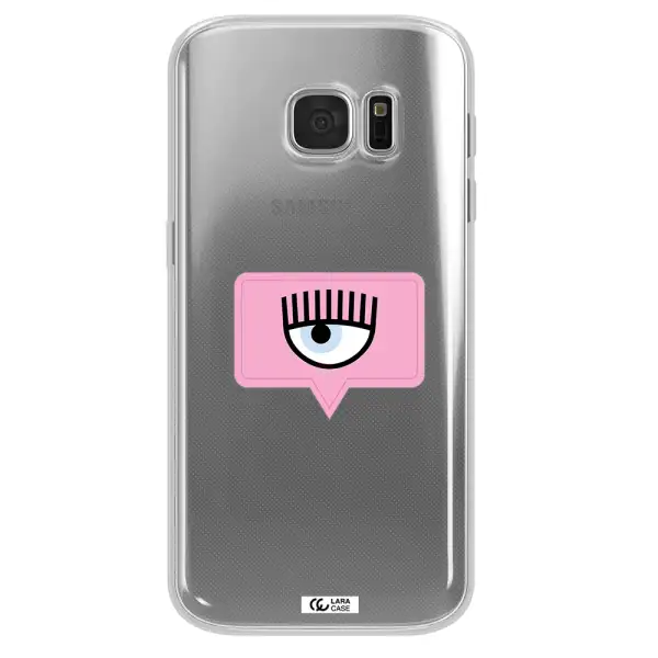 A Pink Chat Bubble With Eye And Eyelashes Samsung S 7 Clear Tpu Case