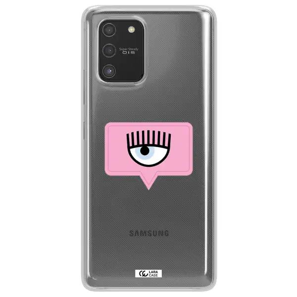 A Pink Chat Bubble With Eye And Eyelashes Samsung S10 Lite Clear Tpu Case