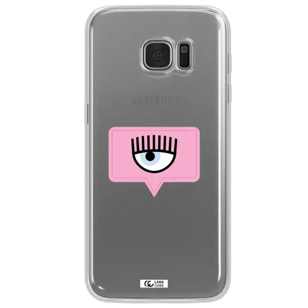 A Pink Chat Bubble With Eye And Eyelashes Samsung S7 Edge Clear Tpu Case