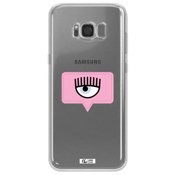 A Pink Chat Bubble With Eye And Eyelashes Samsung S8 Clear Tpu Case