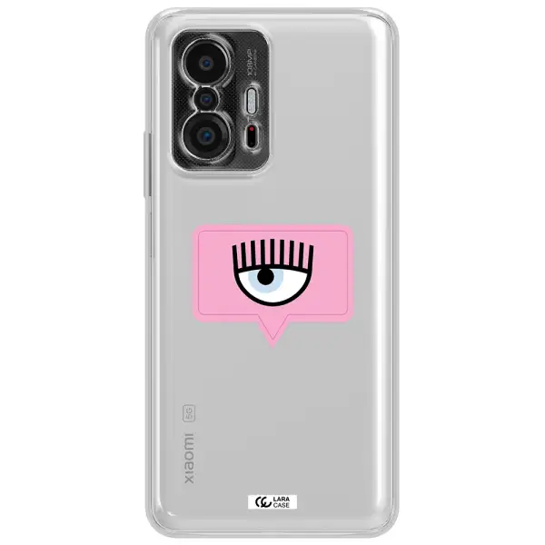 A Pink Chat Bubble With Eye And Eyelashes Xiaomi 11T Clear Tpu Case