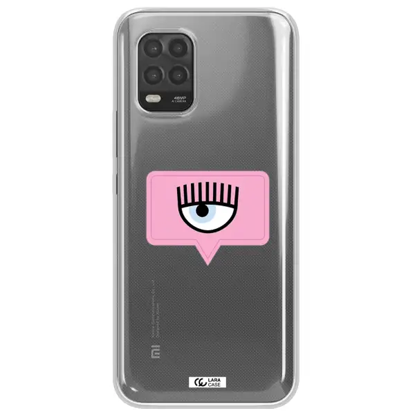 A Pink Chat Bubble With Eye And Eyelashes Xiaomi Mi 10 Lite Clear Tpu Case