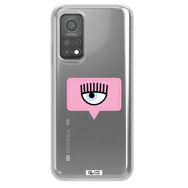 A Pink Chat Bubble With Eye And Eyelashes Xiaomi Mi 10 T Pro Clear Tpu Case