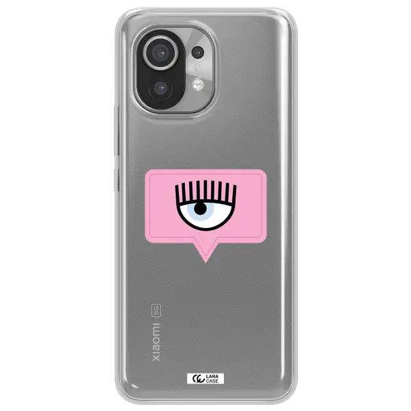 A Pink Chat Bubble With Eye And Eyelashes Xiaomi Mi 11 Clear Tpu Case