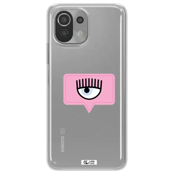 A Pink Chat Bubble With Eye And Eyelashes Xiaomi Mi 11 Lite Clear Tpu Case