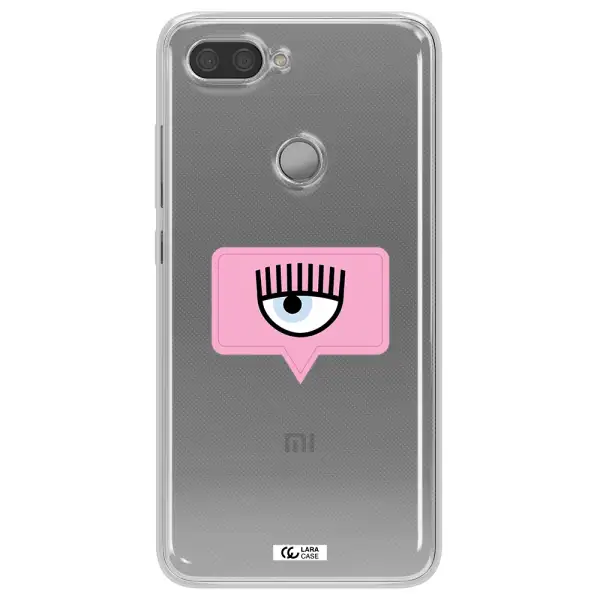 A Pink Chat Bubble With Eye And Eyelashes Xiaomi Mi 8 Lite Clear Tpu Case