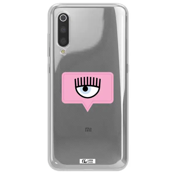 A Pink Chat Bubble With Eye And Eyelashes Xiaomi Mi 9 Clear Tpu Case