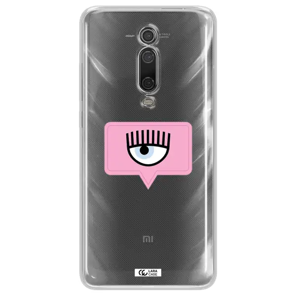 A Pink Chat Bubble With Eye And Eyelashes Xiaomi Mi 9T Clear Tpu Case