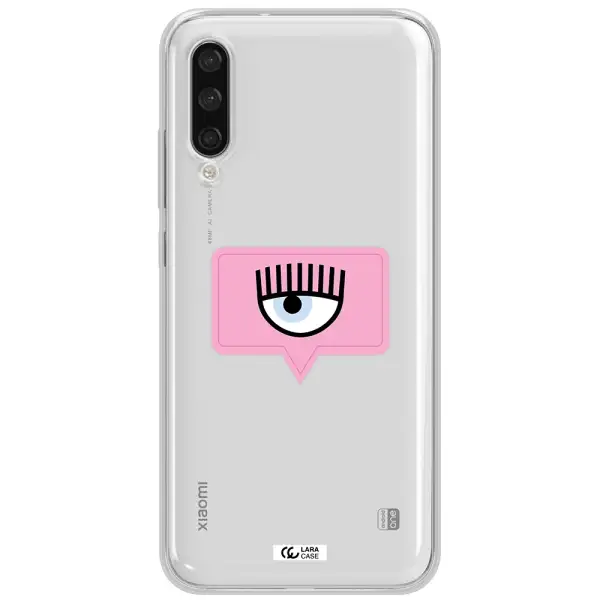A Pink Chat Bubble With Eye And Eyelashes Xiaomi Mi A3 Clear Tpu Case