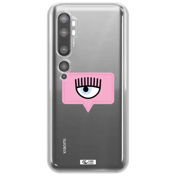 A Pink Chat Bubble With Eye And Eyelashes Xiaomi Mi Note 10 Clear Tpu Case