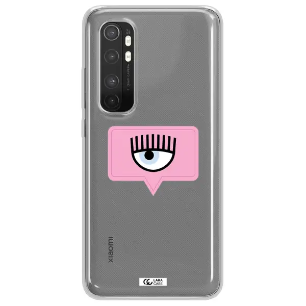 A Pink Chat Bubble With Eye And Eyelashes Xiaomi Mi Note 10 Lite Clear Tpu Case