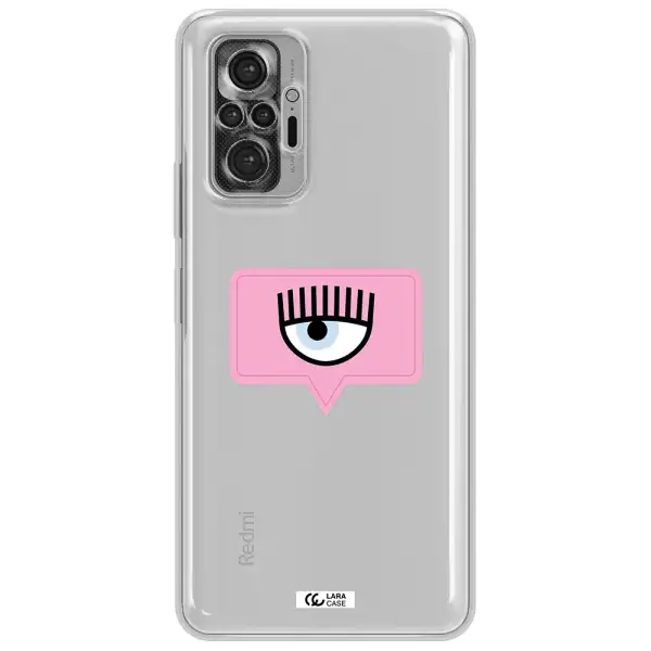 A Pink Chat Bubble With Eye And Eyelashes Xiaomi Note 10 Pro Clear Tpu Case