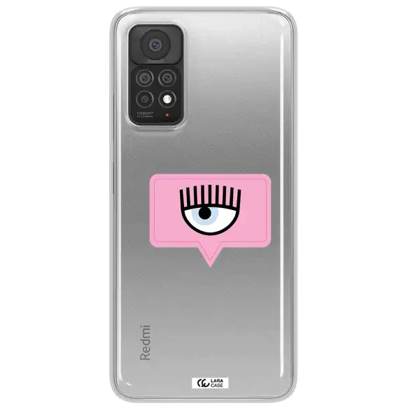 A Pink Chat Bubble With Eye And Eyelashes Xiaomi Note 11 Pro Clear Tpu Case