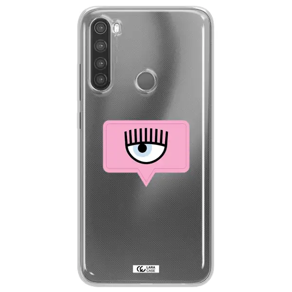 A Pink Chat Bubble With Eye And Eyelashes Xiaomi Note 8 Clear Tpu Case