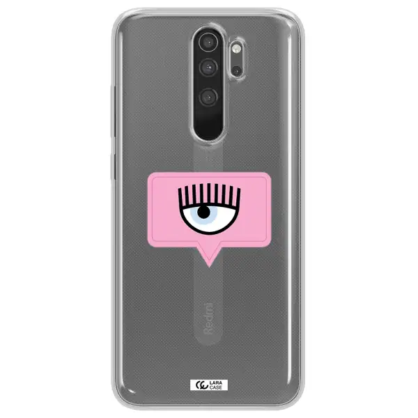 A Pink Chat Bubble With Eye And Eyelashes Xiaomi Note 8 Pro Clear Tpu Case