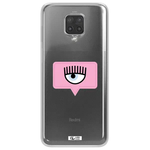 A Pink Chat Bubble With Eye And Eyelashes Xiaomi Note 9 Pro Clear Tpu Case