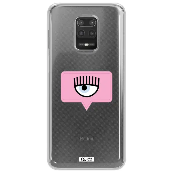 A Pink Chat Bubble With Eye And Eyelashes Xiaomi Note 9S Clear Tpu Case