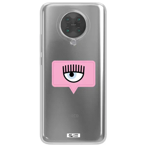 A Pink Chat Bubble With Eye And Eyelashes Xiaomi Poco F2 Pro Clear Tpu Case