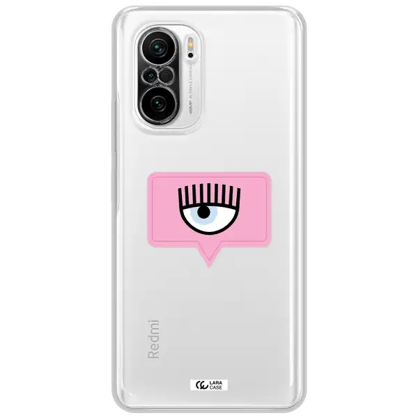 A Pink Chat Bubble With Eye And Eyelashes Xiaomi Poco F3 Clear Tpu Case