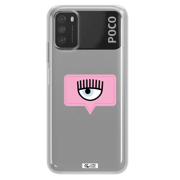 A Pink Chat Bubble With Eye And Eyelashes Xiaomi Poco M3 Clear Tpu Case