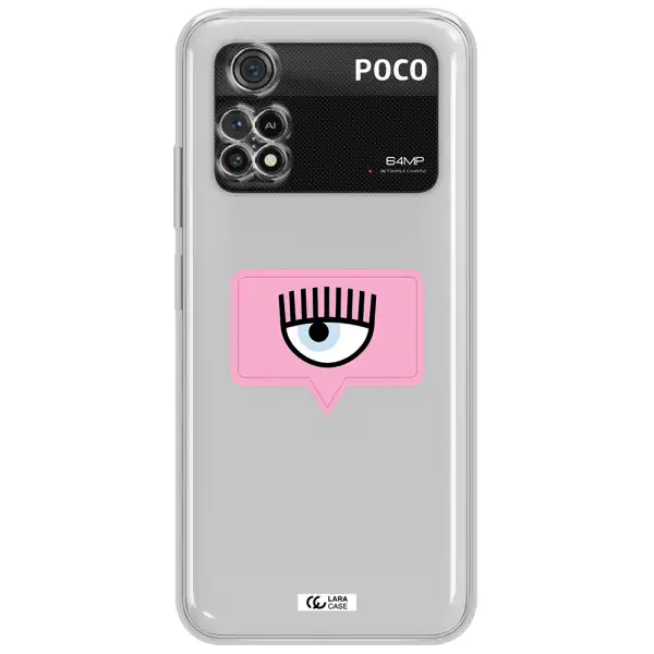 A Pink Chat Bubble With Eye And Eyelashes Xiaomi Poco M4 Pro 4G Clear Tpu Case