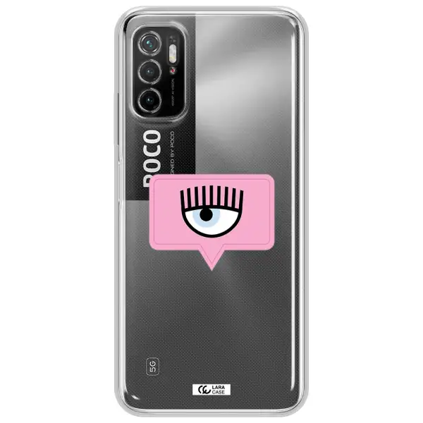 A Pink Chat Bubble With Eye And Eyelashes Xiaomi Poco M4 Pro 5G Clear Tpu Case