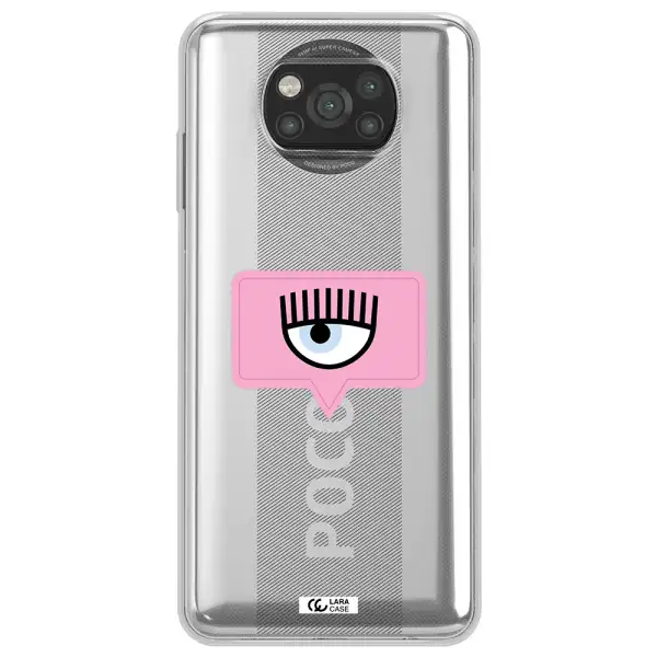 A Pink Chat Bubble With Eye And Eyelashes Xiaomi Poco X3 Clear Tpu Case