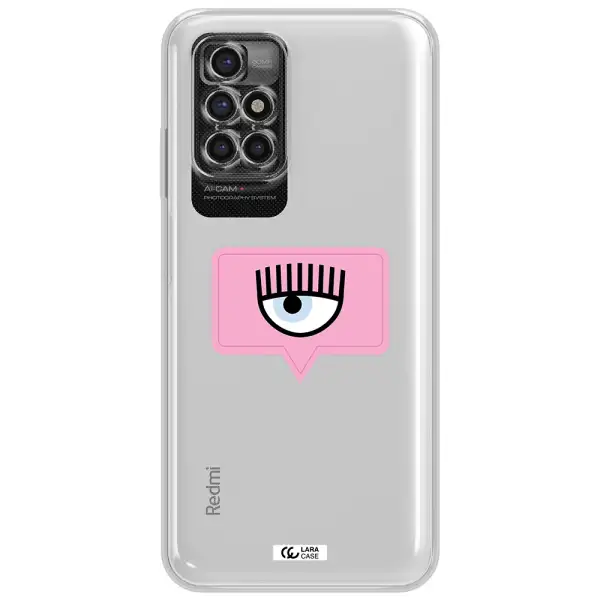 A Pink Chat Bubble With Eye And Eyelashes Xiaomi Redmi 10 Clear Tpu Case