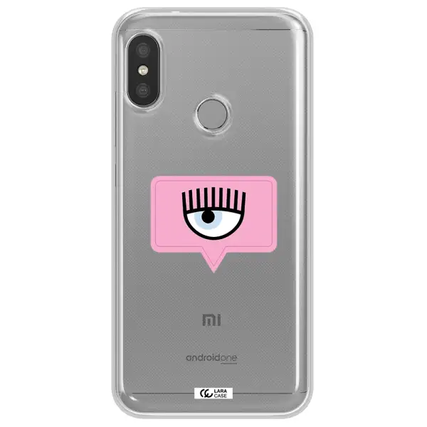 A Pink Chat Bubble With Eye And Eyelashes Xiaomi Redmi 6 Pro Clear Tpu Case