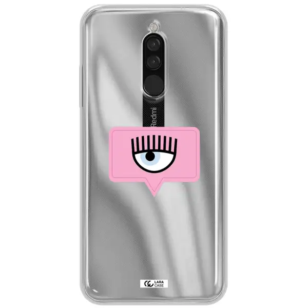 A Pink Chat Bubble With Eye And Eyelashes Xiaomi Redmi 8 Clear Tpu Case