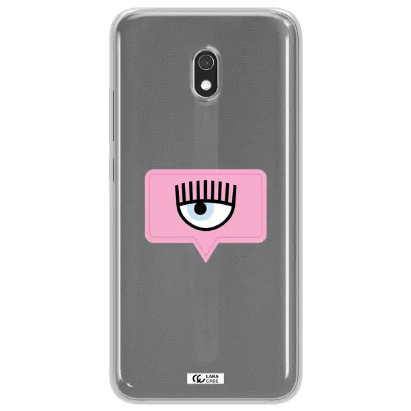A Pink Chat Bubble With Eye And Eyelashes Xiaomi Redmi 8A Clear Tpu Case