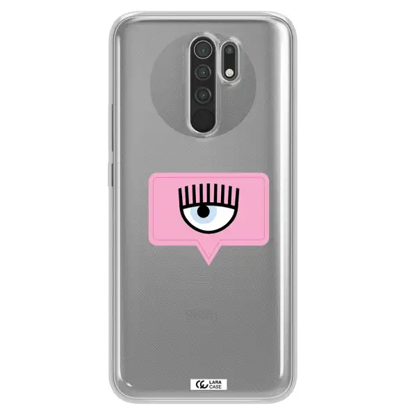 A Pink Chat Bubble With Eye And Eyelashes Xiaomi Redmi 9 Clear Tpu Case
