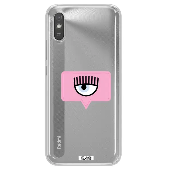 A Pink Chat Bubble With Eye And Eyelashes Xiaomi Redmi 9A Clear Tpu Case