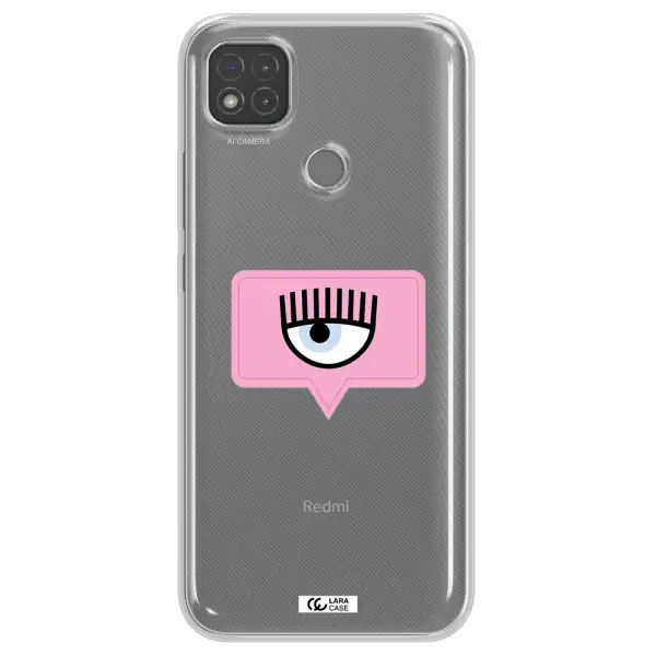 A Pink Chat Bubble With Eye And Eyelashes Xiaomi Redmi 9C Clear Tpu Case
