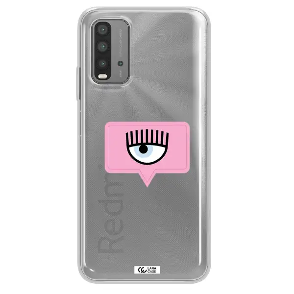 A Pink Chat Bubble With Eye And Eyelashes Xiaomi Redmi 9T Clear Tpu Case