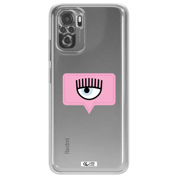 A Pink Chat Bubble With Eye And Eyelashes Xiaomi Redmi Note 10S Clear Tpu Case