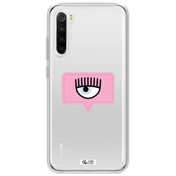 A Pink Chat Bubble With Eye And Eyelashes Xiaomi Redmi Note 8T Clear Tpu Case