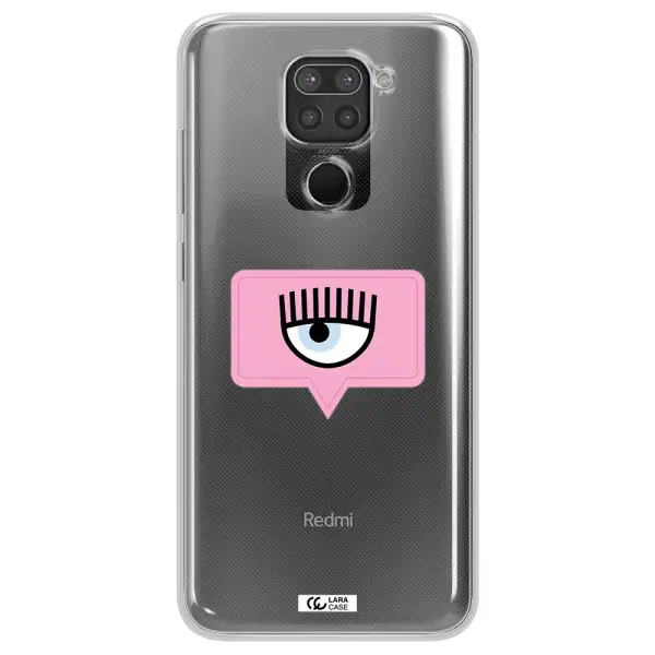 A Pink Chat Bubble With Eye And Eyelashes Xiaomi Redmi Note 9 Clear Tpu Case