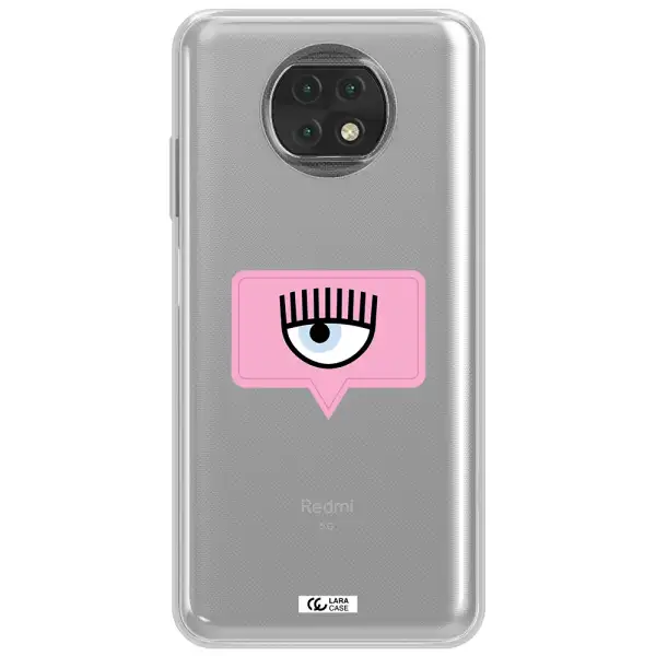 A Pink Chat Bubble With Eye And Eyelashes Xiaomi Redmi Note 9T Clear Tpu Case