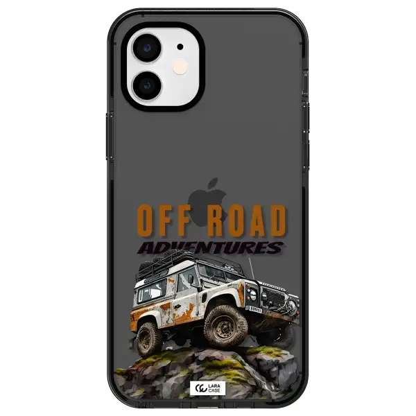 a car with rust on top Apple iPhone 11 impact Smoke Black Case