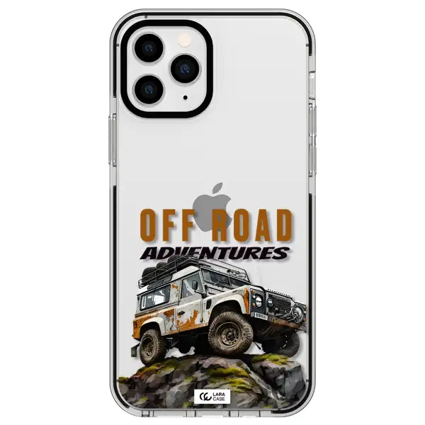 a car with rust on top Apple iPhone 11 pro impact black border Case