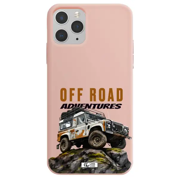 a car with rust on top Apple iPhone 11 pro Silicone pastel pink Case