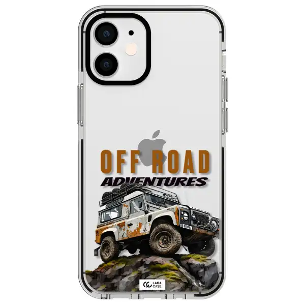 a car with rust on top Apple iPhone 12 mini impact black border Case