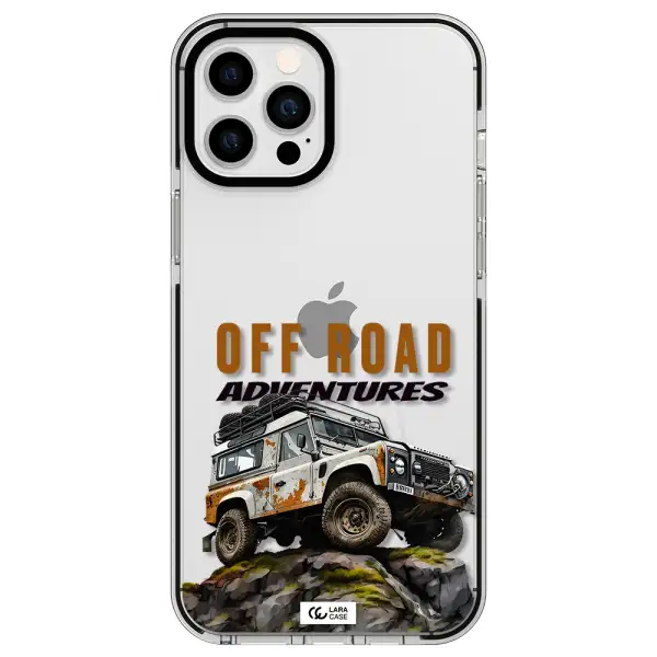 a car with rust on top Apple iPhone 12 pro max impact black border Case