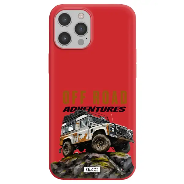 a car with rust on top Apple iPhone 12 pro max Silicone Imperial Red Case