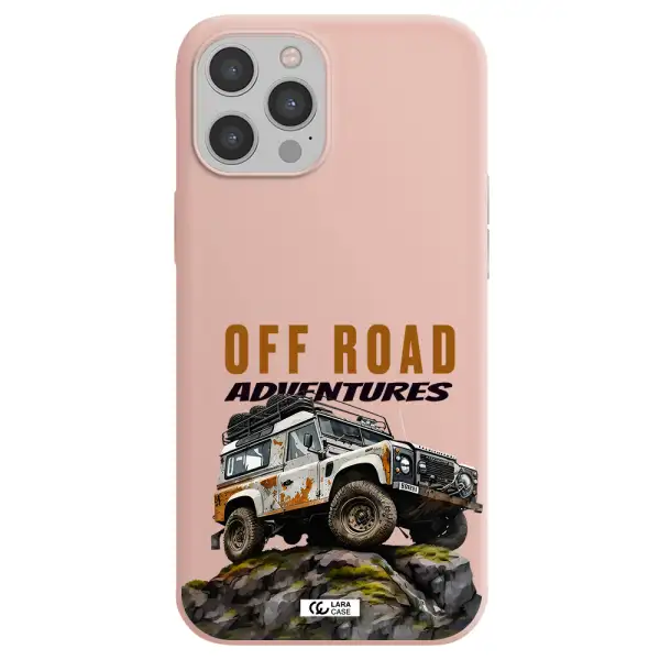 a car with rust on top Apple iPhone 12 pro max Silicone pastel pink Case