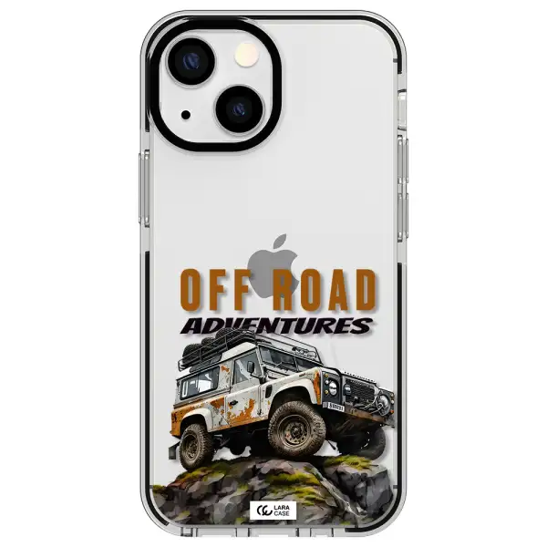 a car with rust on top Apple iPhone 13 mini impact black border Case